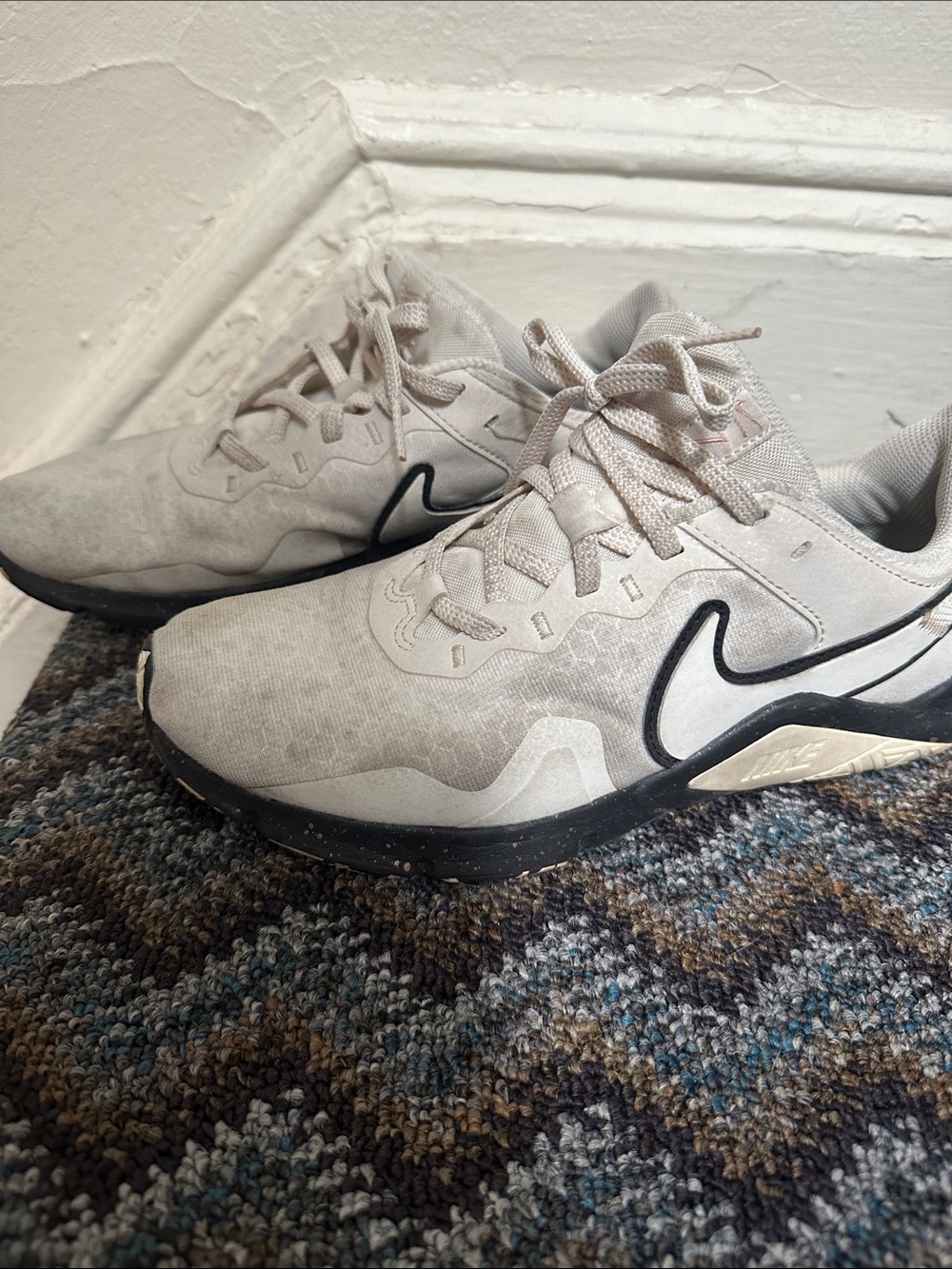 Nike Light Gray and Black Athletic Sneakers